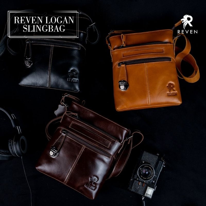 Tas Selempang Pria Kulit Asli Reven Logan Sling Bag