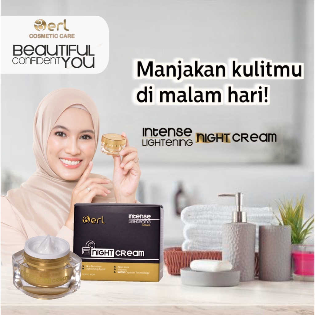 Berl Kosmetik Intense Lightening Night Cream Krim Malam Perawatan Wajah B Erl Cosmetics