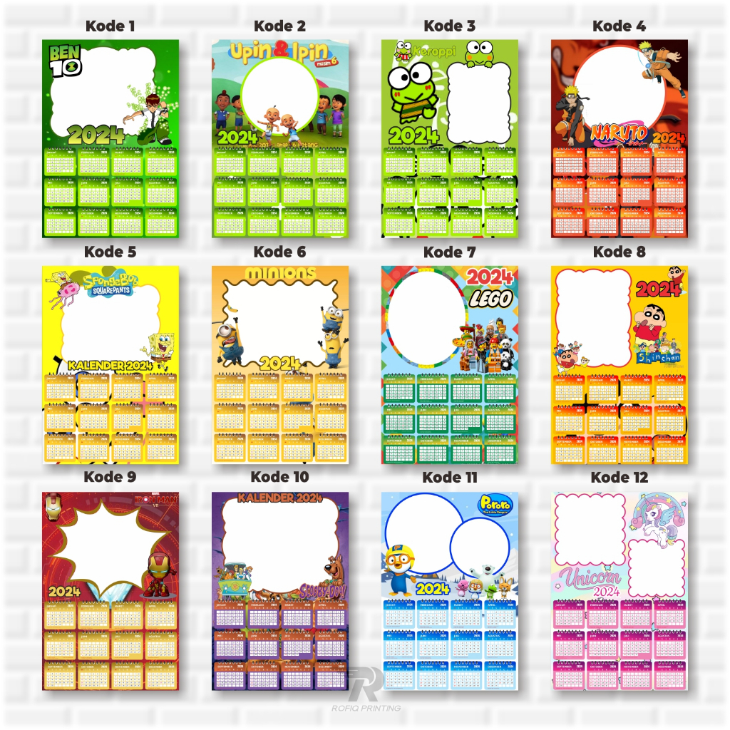 

(A3+) Kalender 2024 Keluarga & Karakter Part 6 Harga Reseller Tebal bisa COD