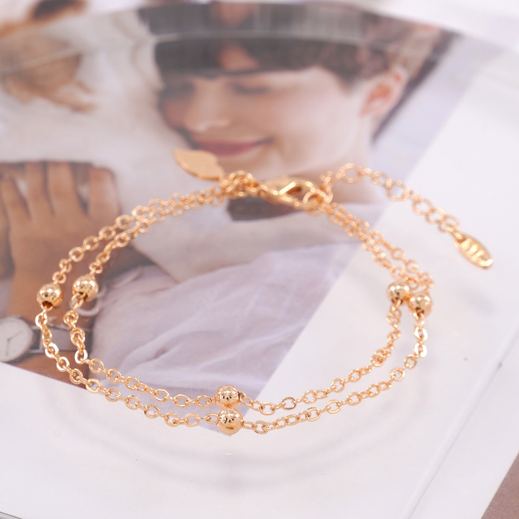 Hyl Jewelry 413B Gelang  Wanita Stainless Bangle Bracelet Terbaru Anti Karat Dan Keroncong Lilit Asli Silver Terbaru Tdk Luntur Selamanya Lapis Emas Original Pria Ori Import