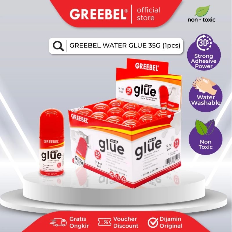 

Greebel Water Glue 35 ml - Lem Perekat Kertas Cair