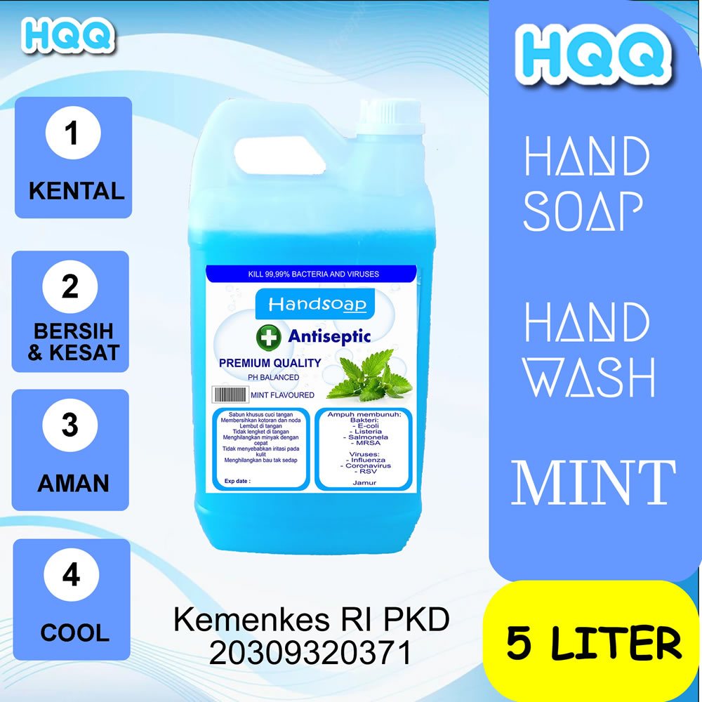 HQQ HANDSOAP / HANDWASH PREMIUM QUALITY Menthol/mint GREEN TEA - 5L