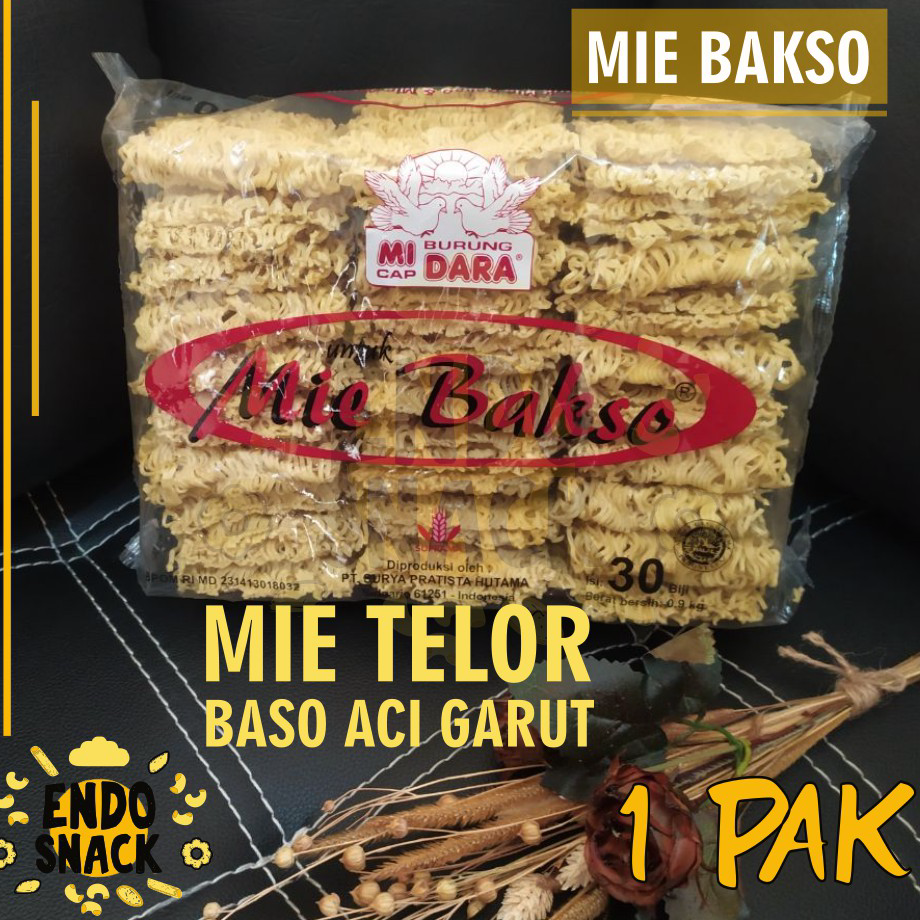 

HFMK3685 1 pak atau 30 keping Mie Bakso Kering Mie Burung Dara