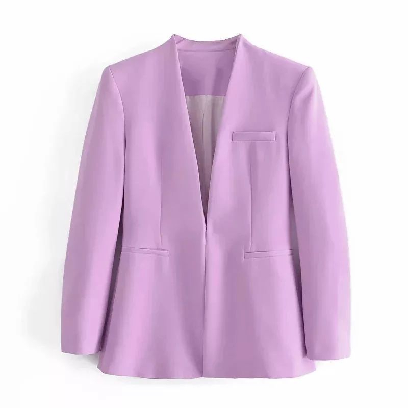 Blazer Wanita Tanpa kerah/Blazer Wanita Casual/Bleser Wanita Santai