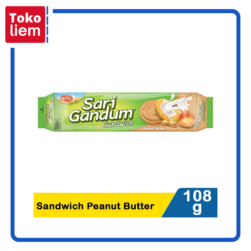 

Roma Biscuit Sari Gandum Sandwich Peanut Butter 108G