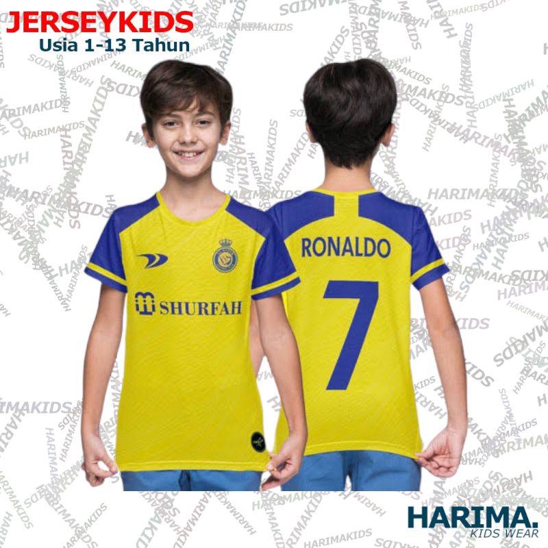 Saelaris_ Baju Bola Anak Laki Laki Ronaldo Al Nasr Arab
