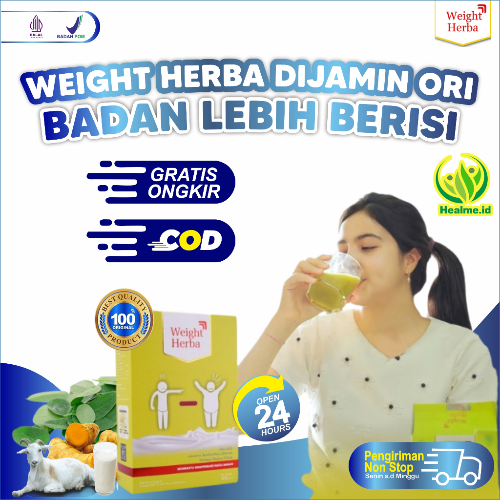 

- Susu Penambah Berat Badan Secara Cepat & Tingkatkan Nafsu Makan Naikan Kalori Kualitas Tinggi & Menambah Protein Resmi BPOM Dan Halal MUI Original Healme.id