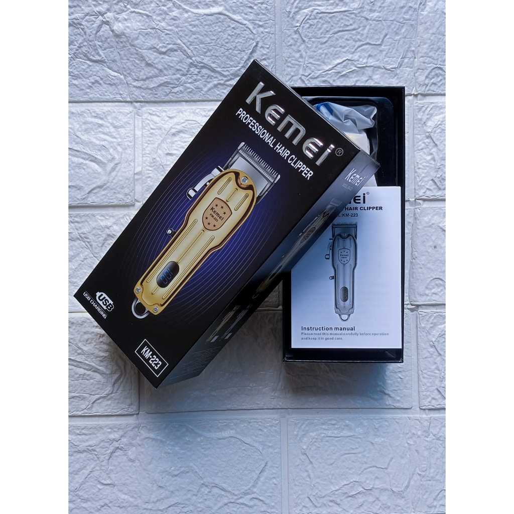 Hair Clipper Profesional LED DISPLAY Kemei Km-223 Alat Cukur Rambut Praktis