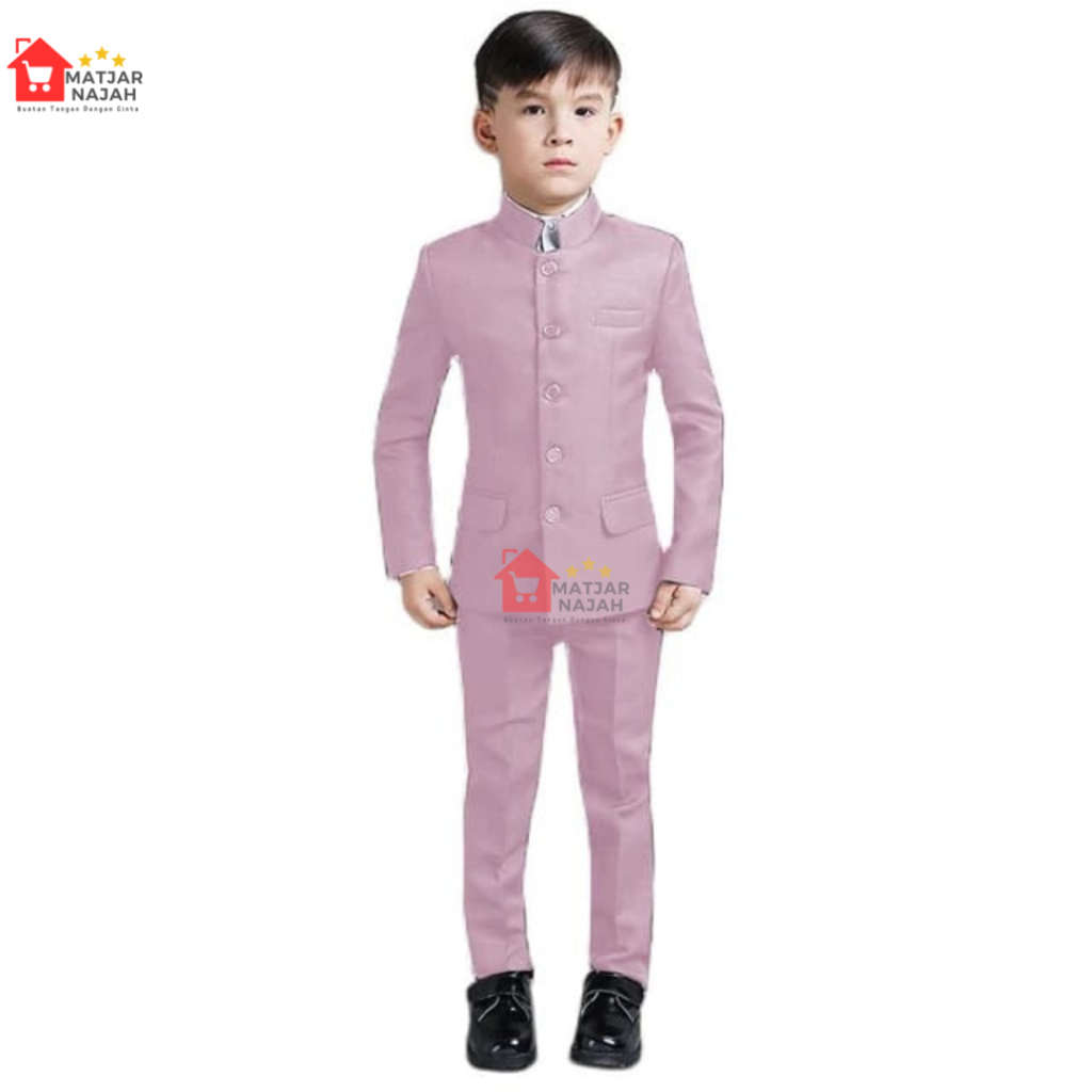 Setelan Jasko Anak -Stelan Jas Mandarin Anak - Setelan Jas Koko Anak 2th-13th - Setelan Bescap Anak 