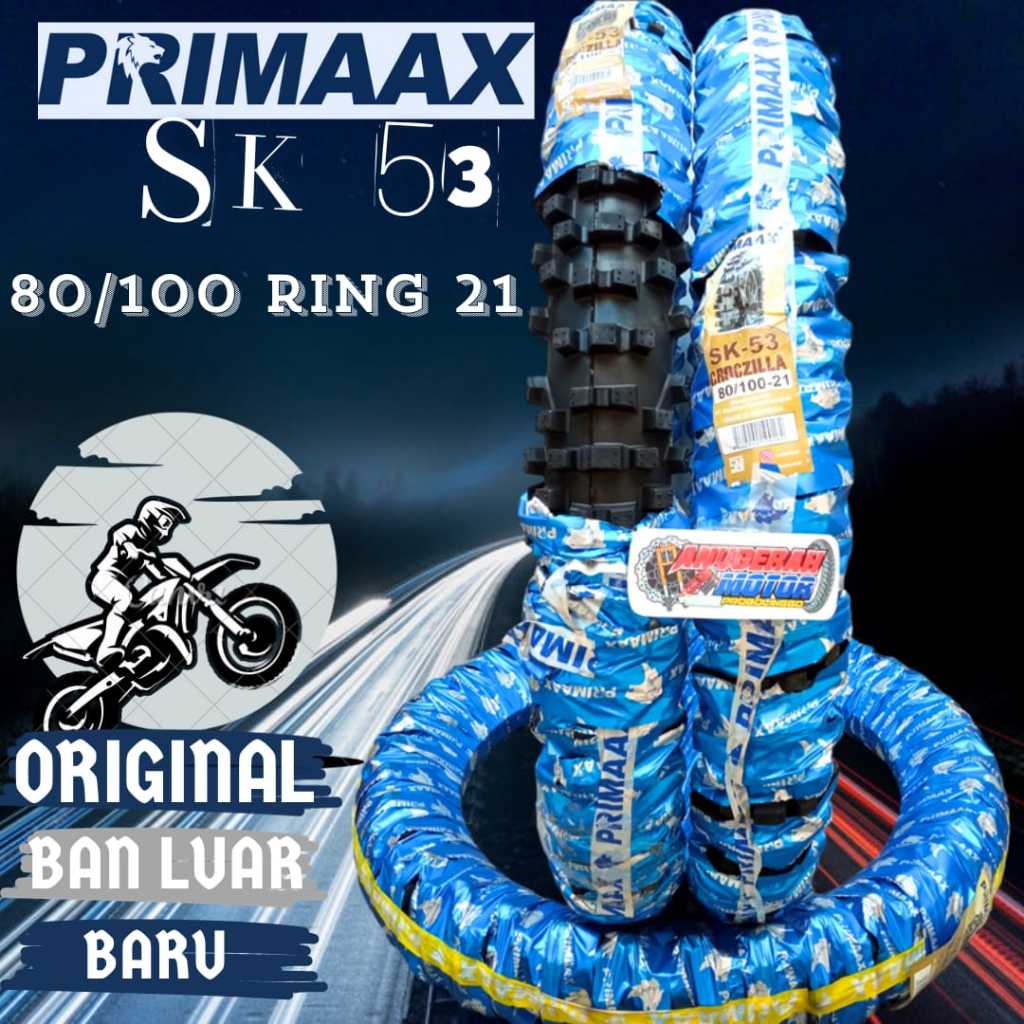 Ban Luar Primaax SK53 80 100 21 Croczilla Front Tubetype cross trail Primax SK-53 depan KLX Dtracker