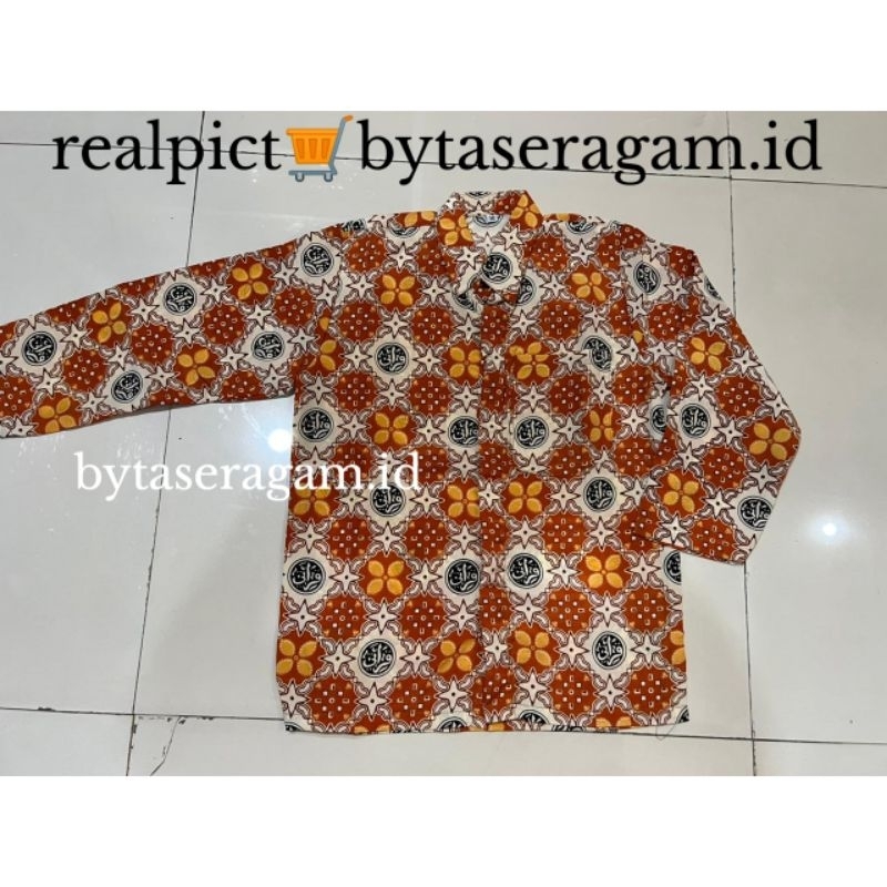 Seragam Batik Qiroati | Batik TPQ Orange Terbaru | Batik Qiroati TPQ Orange Terbaru