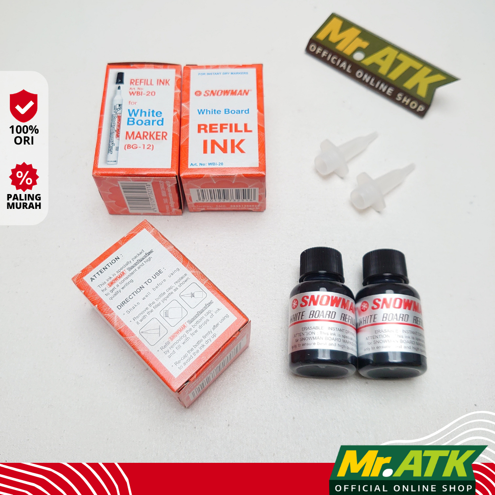 

REFILL INK WHITEBOARD MARKER SNOWMAN WARNA HITAM WBI 20 - TINTA SPIDOL DAPAT DIHAPUS - TIDAK PERMANEN - NON PERMANEN