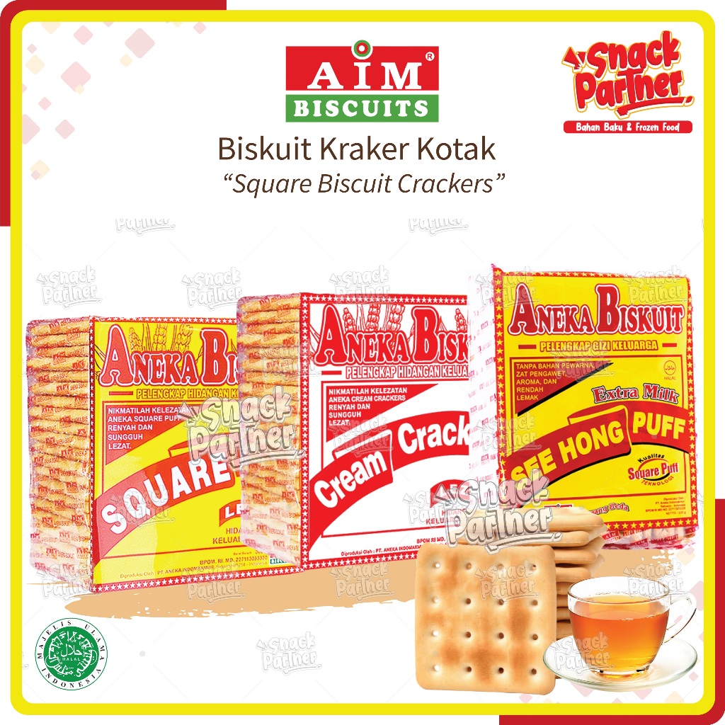 

AIM - SQUARE BISCUIT CRACKERS - Aneka Biscuits Biskuit Kotak Cream Craker Kraker See Hong Puff Gaben Gabin Manis Sweet Tawar Hambar