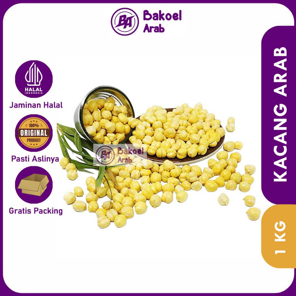 

KACANG ARAB CHICKPEAS 1KG Premium Original Matang Oleh - Oleh Haji Umroh Mood Booster MPASI Almond Mede Panggang