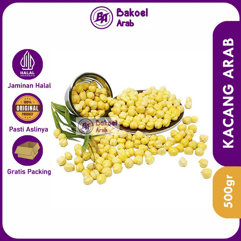 

KACANG ARAB CHICKPEAS 500GR Premium Original Matang Oleh - Oleh Haji Umroh Mood Booster MPASI Almond Mede Panggang