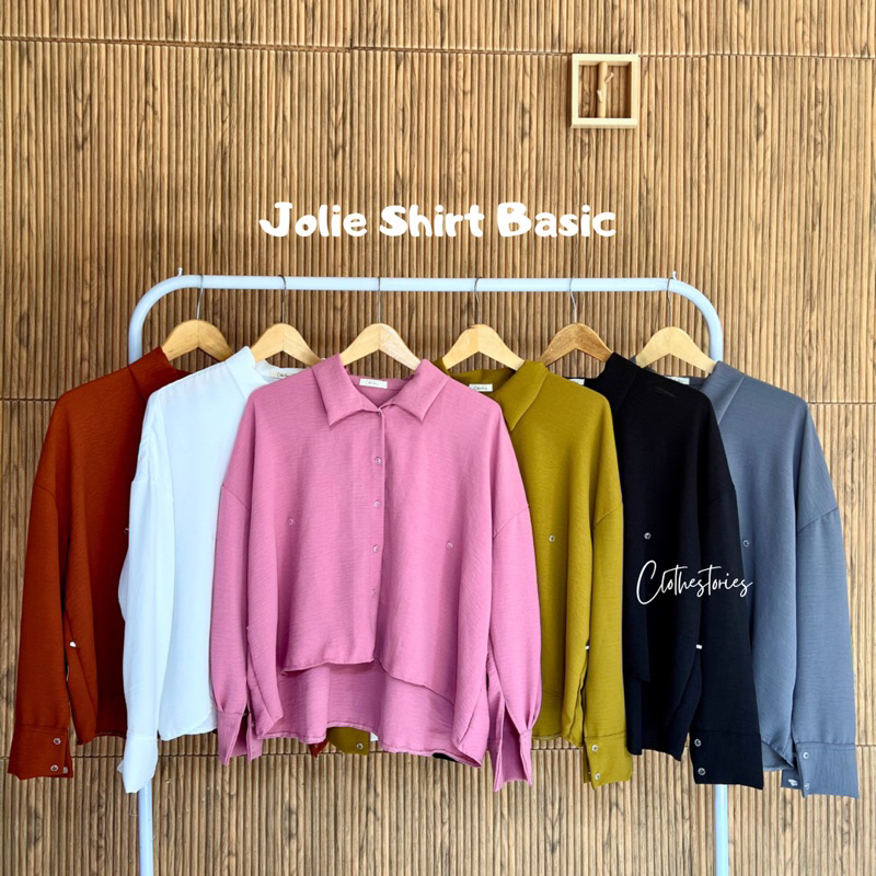 JOLIE SHIRT POLOS CRINKLE AIRFLOW/CALIA SHIRT POLOS KEMEJA WANITA/OOTD KEMEJA WANITA POLOS OVERSIZE
