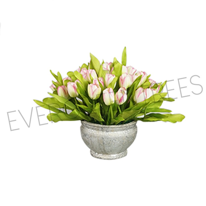 Tulip White Rangkaian Bunga Palsu / Bunga Hias/ Bunga Artificial Import