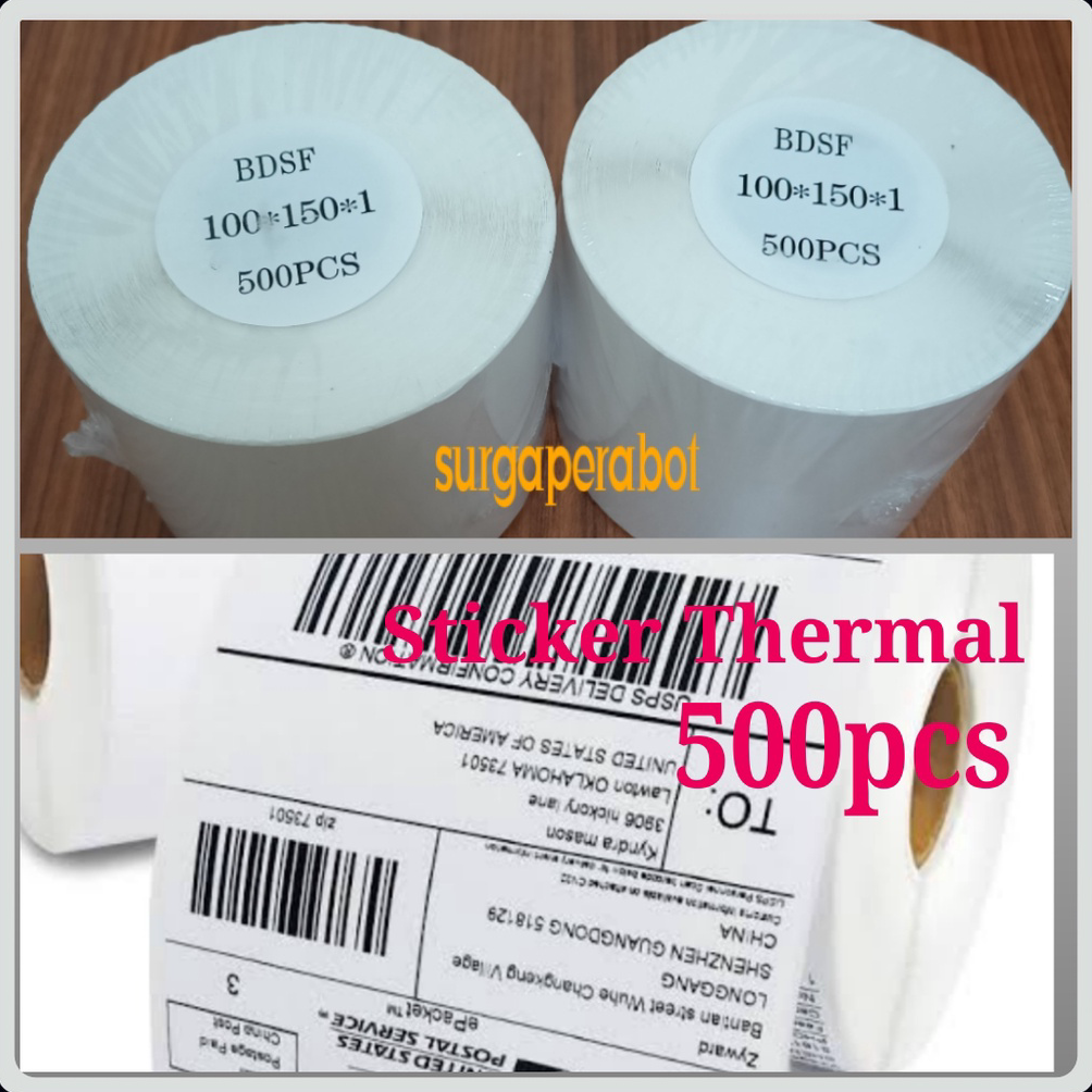 

Terbaru Kertas Sticker Thermal Label Barcode 500 pcs 100x150 / 10x15 cm Stiker