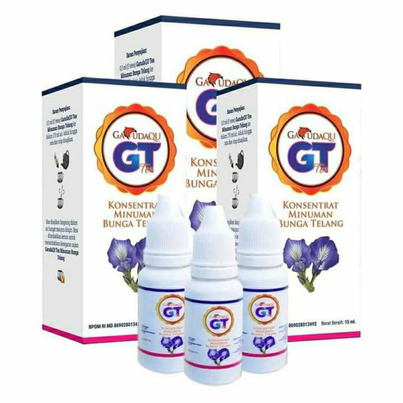 PAKET 3 BOTOL GARUDAQU TEA FREE MEMBERSHIP / GT | GT KONSENTRAT MINUMAN BUNGA TELANG | GT TEH BIRU T
