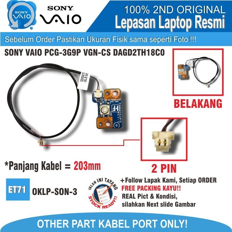 ET28 SW-SON-6 TOMBOL CAPTURE SONY VAIO PCG-3G9P VGN-CS DAGD2TH18C0