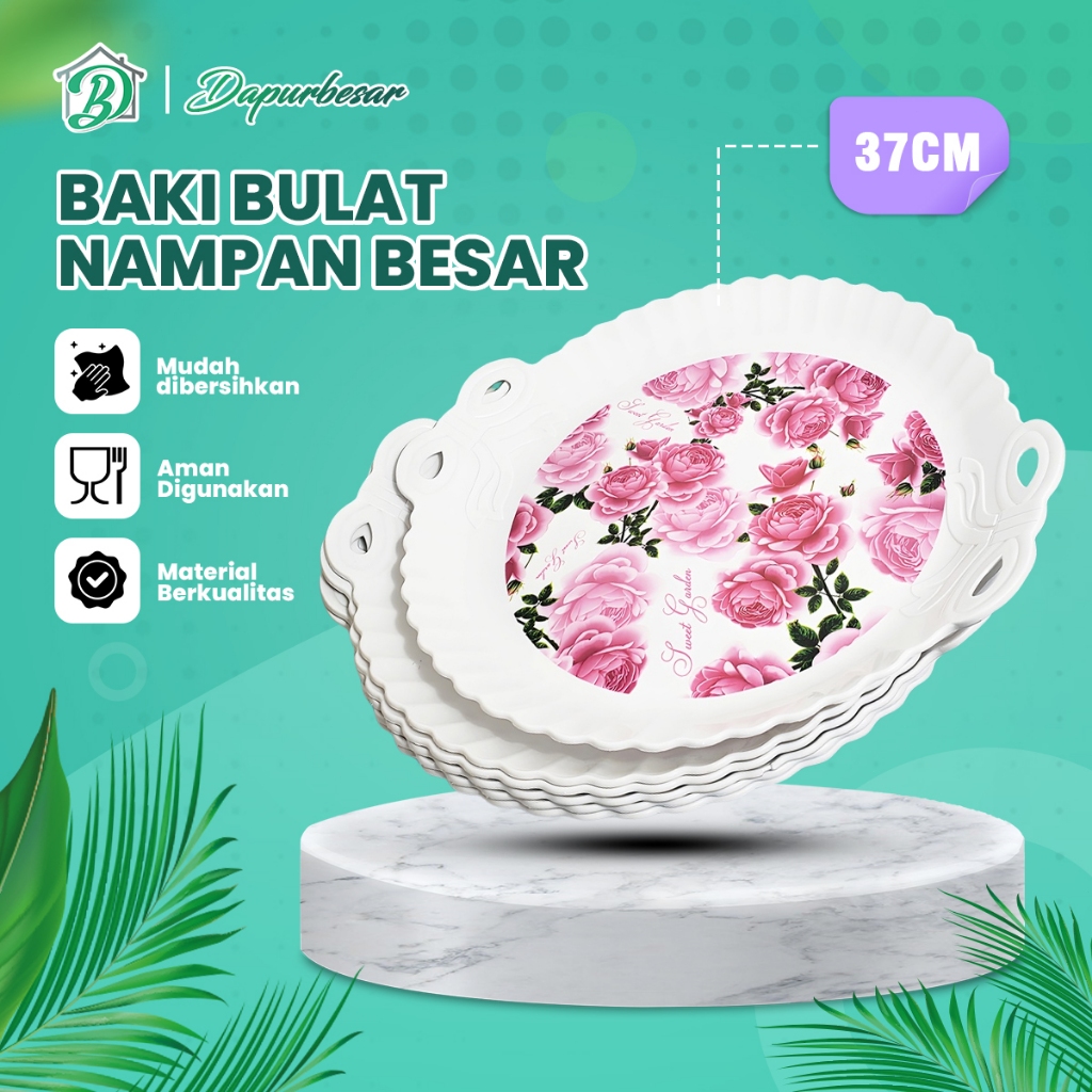 Baki Bulat Lebar Nampan Besar Random Tatakan Gelas dan piring