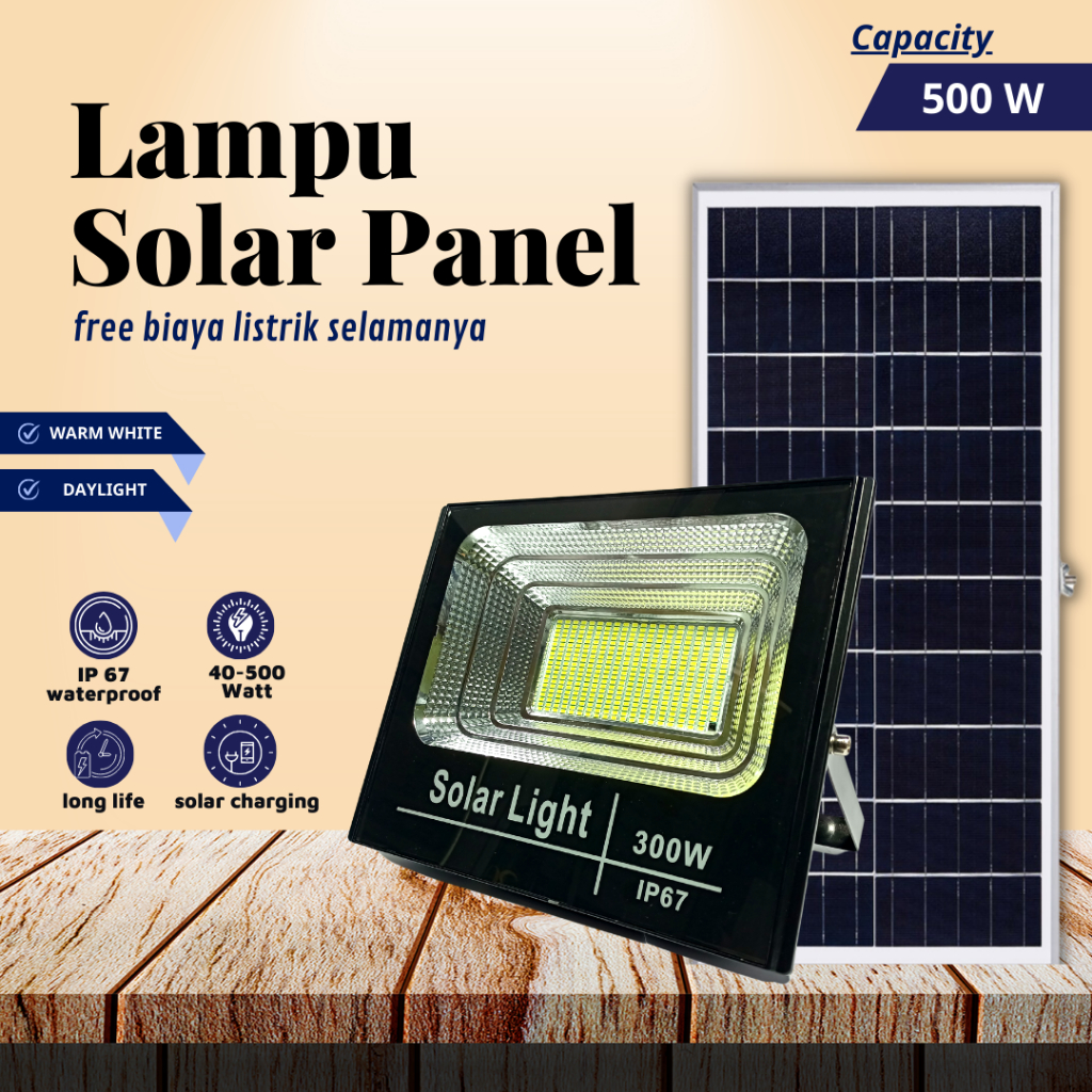 led lampu panel surya otomatis 500W / lampu tenaga surya 500 watt