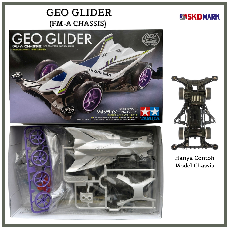 Mobil Rakit Tamiya Mini 4WD - Geo Glider FM-A Chassis (ORIGINAL)