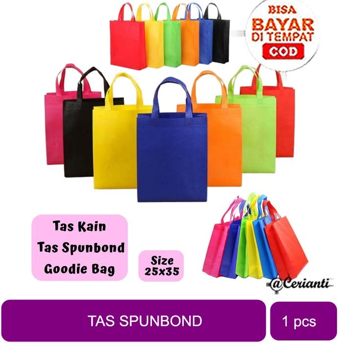 

Goodie Bag Tas Belanja Spunbond Model Tali Handle Kantong Kain Cerianti