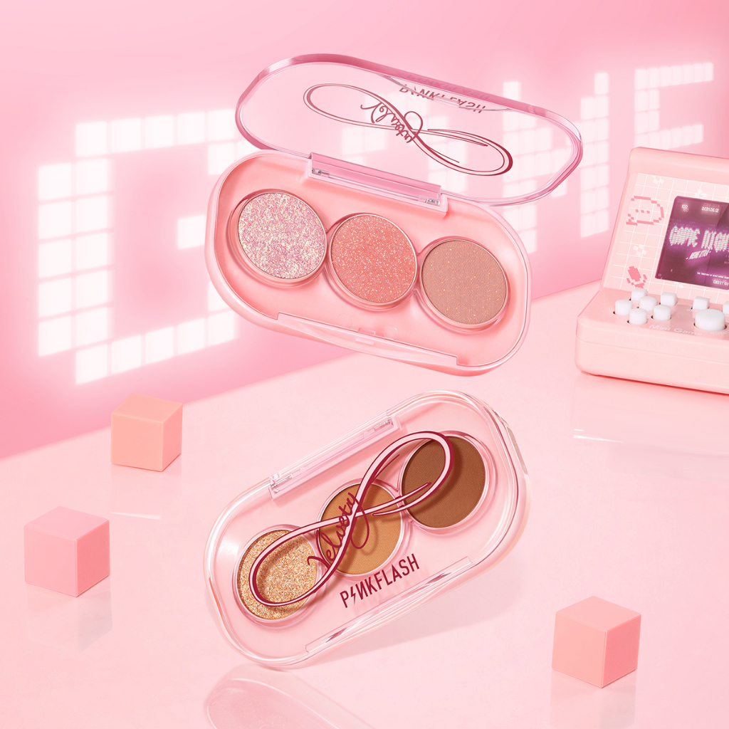 Pinkflash 3 Pan Eyeshadow - Pinkflash Eyeshadow Isi 3 Warna