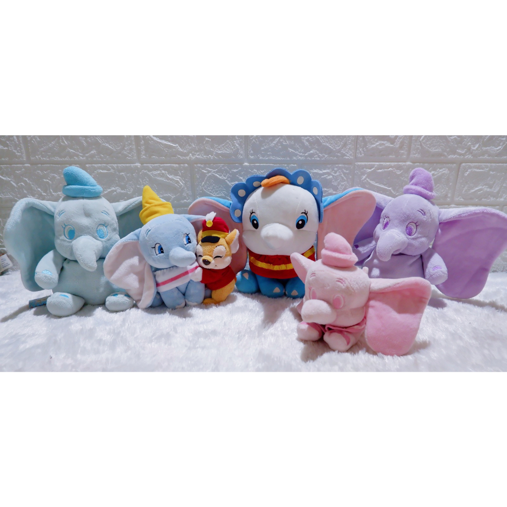boneka gajah dumbo abu pink biru ungu ori disney