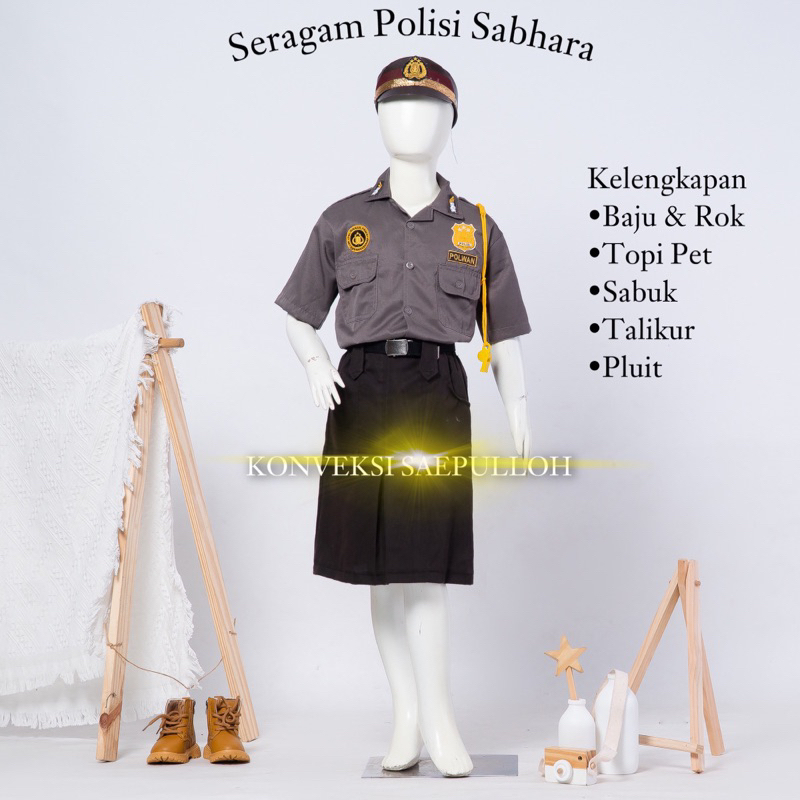 POLISI SABHARA ANAK CEWEK/ KOSTUM ANAK/BAJU PROFESI ANAK