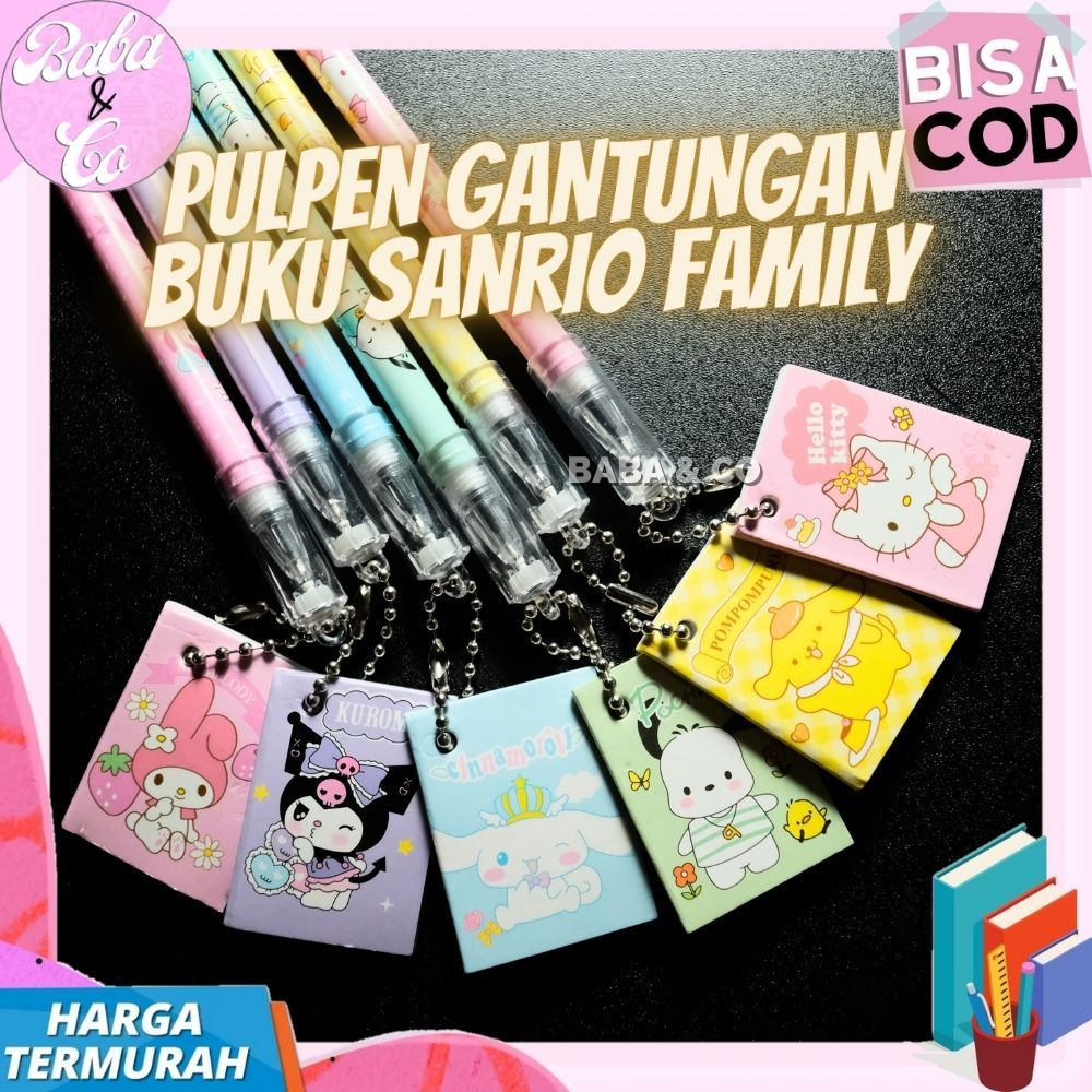 

PULPEN LUCU PEN GANTUNGAN BUKU SANRIO FAMILY PEN NOTEBOOK MINI SANRIO PULPEN GANTUNGAN BUKU SANRIO MINI 6 VARIAN LUCU UNIK