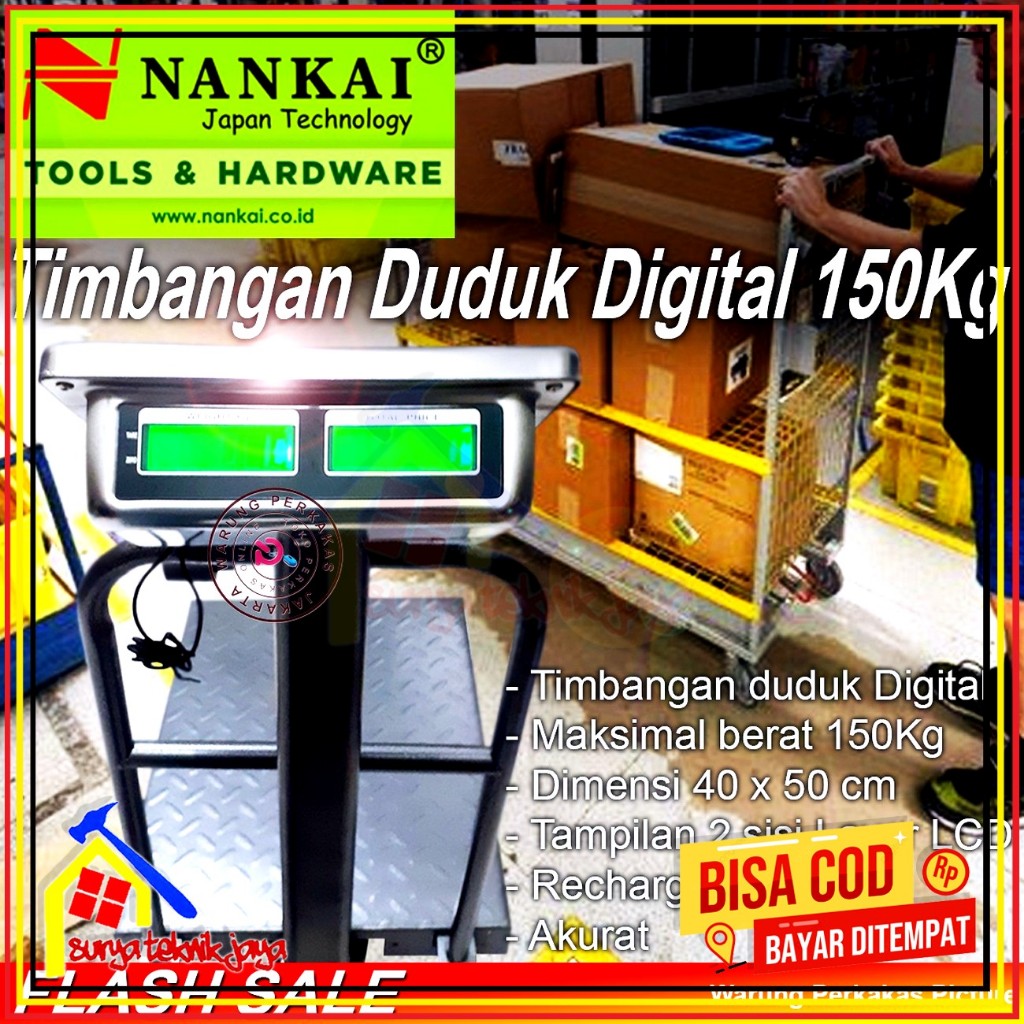 Timbangan Duduk Digital Rail Nankai 150Kg / Timbangan Digital Nankai 150 Kg / Nankai 150Kg / Timbang