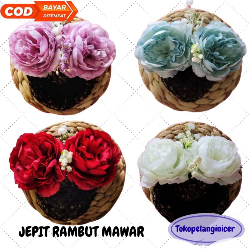 HARNET Jepit Rambut Bunga Blossom- HAIRNET Rambut - Jepit Cepol Harnet Korea Bunga