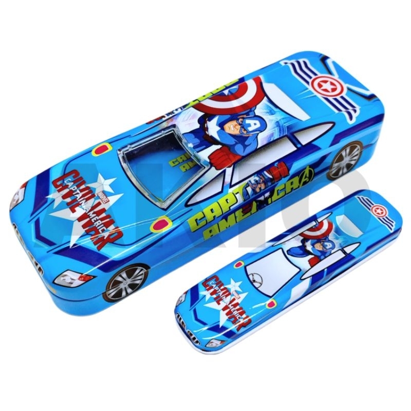 

Tempat Pensil Anak Karakter SUPERHERO AVENGERS CAPTAIN AMERIKA 2 Susun Mobil BR Kaleng Besi Murah B-693