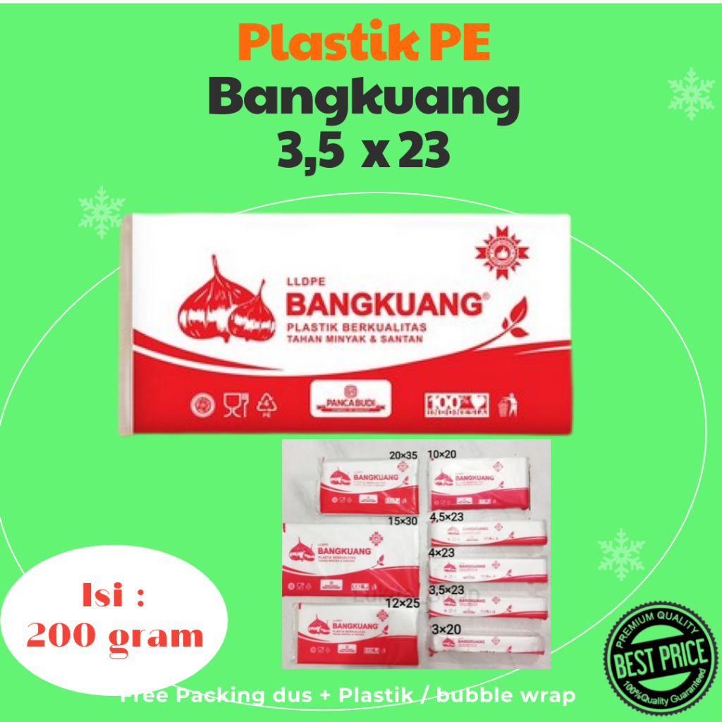 Plastik PE Bangkuang 3,5 x 23 cm Bening Tebal Plastik Pe Bangkuang Plastik Es Plastik Santan Plastik