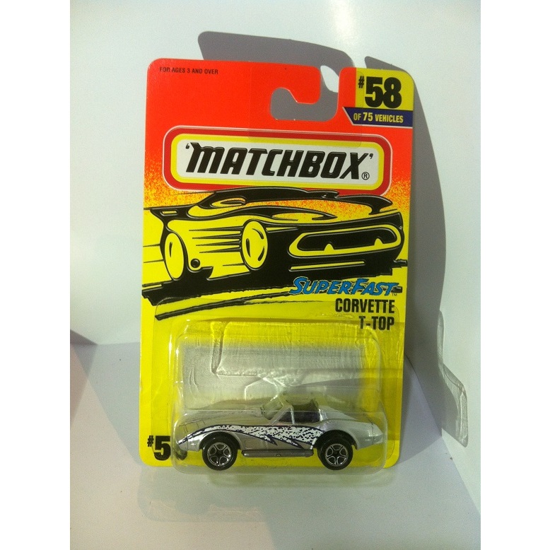 Matchbox. 1997 1-75 series - 58. Corvette T-Roof. Silver Split5SP USA by MATTEL
