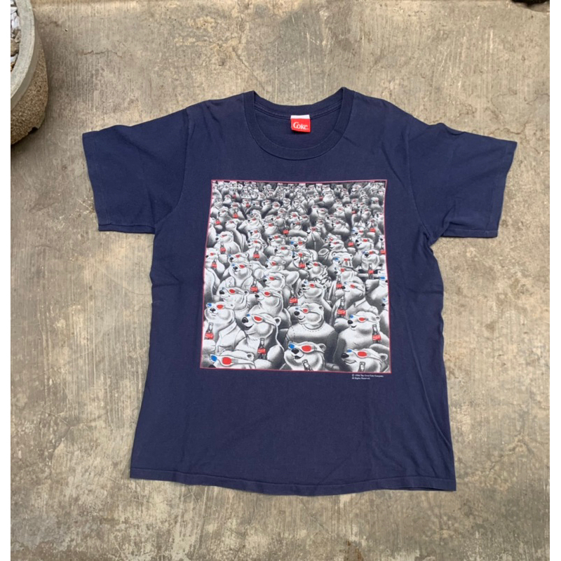 Kaos Vintage Coca Cola Art Bear Mega Print Second