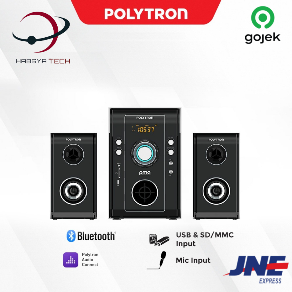 POLYTRON SPEAKER AKTIF PMA 9523 /BLACK PMA9523 PMA-9523 RADIO + KAROKE