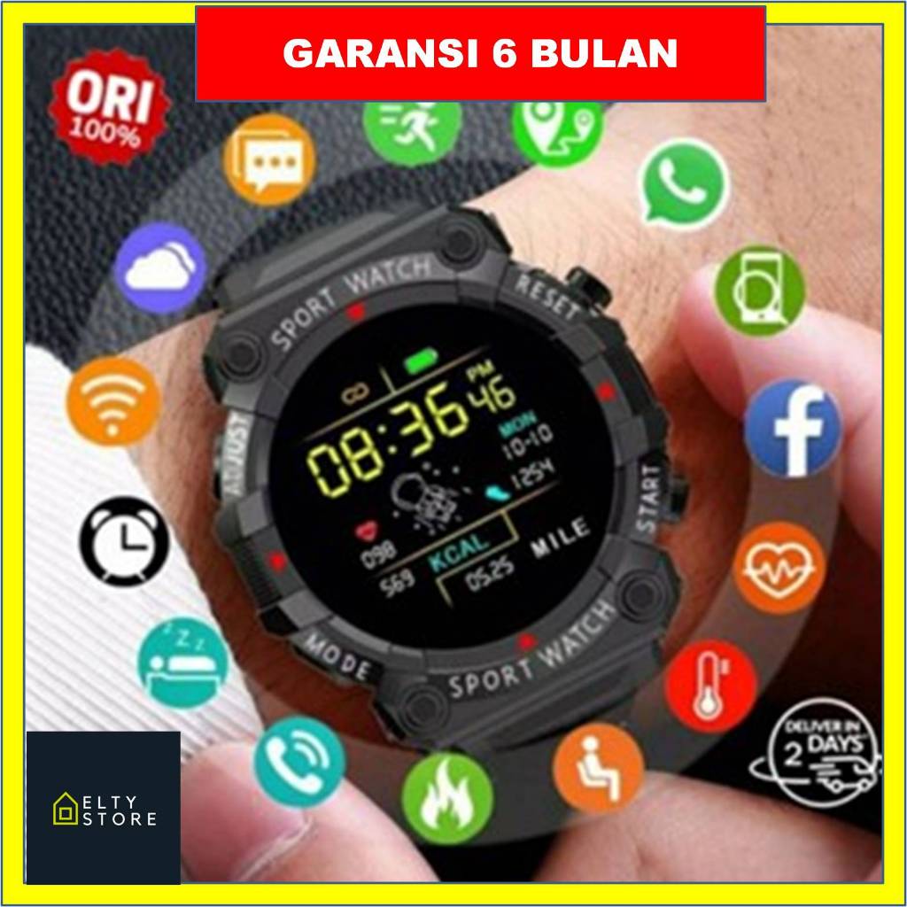 SmartWatch Bluetooth Pria Wanita FD68 Jam Tangan Hp Pintar Android Heart Rate Smart Watch Sport Digi
