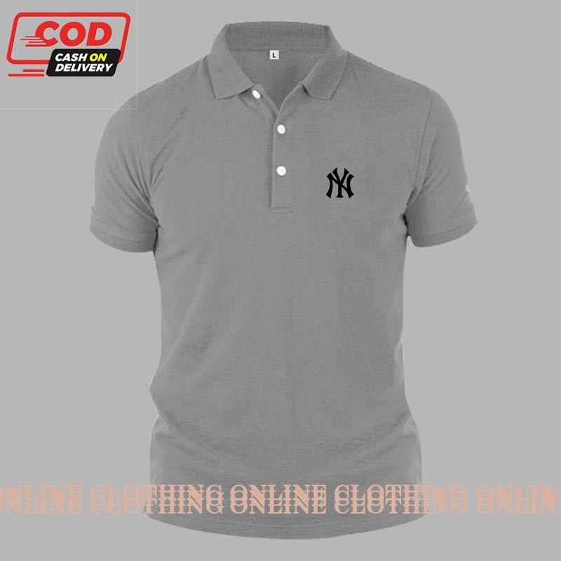 Store- Kaos Kerah Pria / Kaos Polo Pria Logo NY Text Hitam / Poloshirt / Kaos Pria Kerah / Baju Kaos
