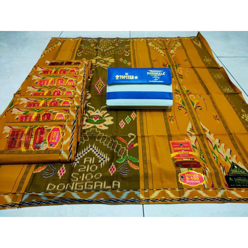 sarung donggala s100 mgt sutra a1 mutif gunung besar jahit tengah tenun tradisional