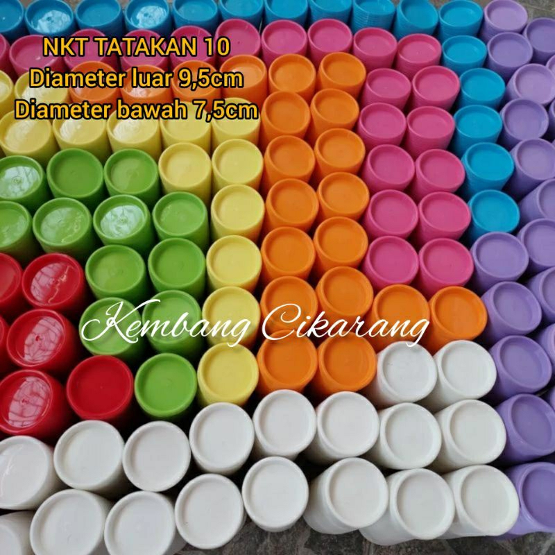 (1pc) NKT TATAKAN 10 (9,5cm) : alas pot bunga ukuran 10 putih dan warna warni murah bagus tebal