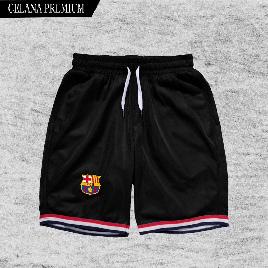 Celana Pendek Pria Dewasa Barcelona/Celana Pendek Kain Barcelona/Celana Pendek Pria Jumbo/Celana Pen