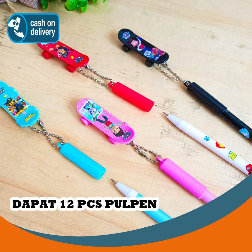 

SELUSIN (12 PCS) PULPEN GANTUNGAN SKATEBOARD PAW PATROL ANIMAL DOG CUTE ACTION PEN PENA BOLPEN BOLPOIN ANAK LUCU ALAT TULIS KANTOR SEKOLAH MURAH TERMURAH COD