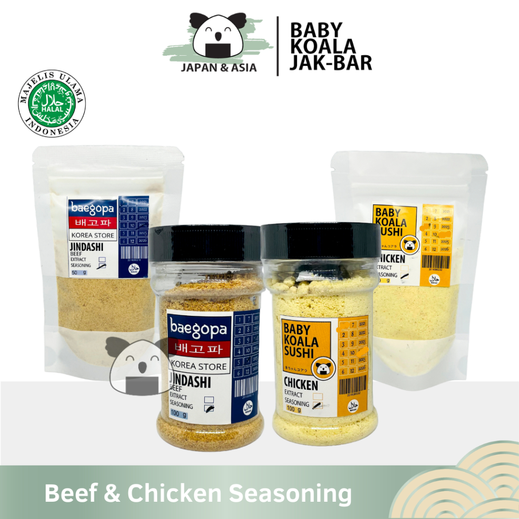 

JINDASHI Kaldu Sapi Korea & Chicken Seasoning 100 g Halal | Beef & Chicken Stock..