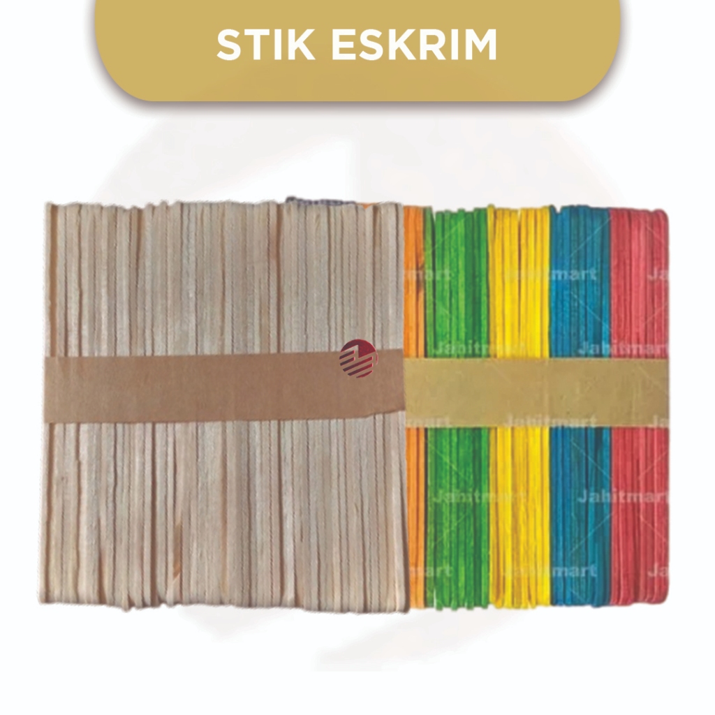 

Stik Es Krim Kayu Polos & Berwarna - SET