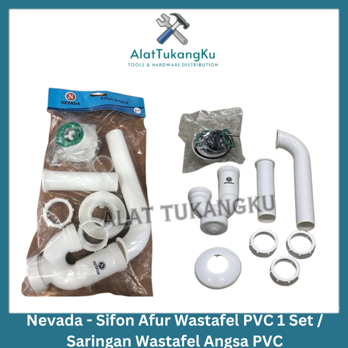 NEVADA SIFON AFUR ANGSA PEMBUANGAN WASTAFEL / SIFON ANGSA BAK CUCI PIRING PVC KOMPLIT