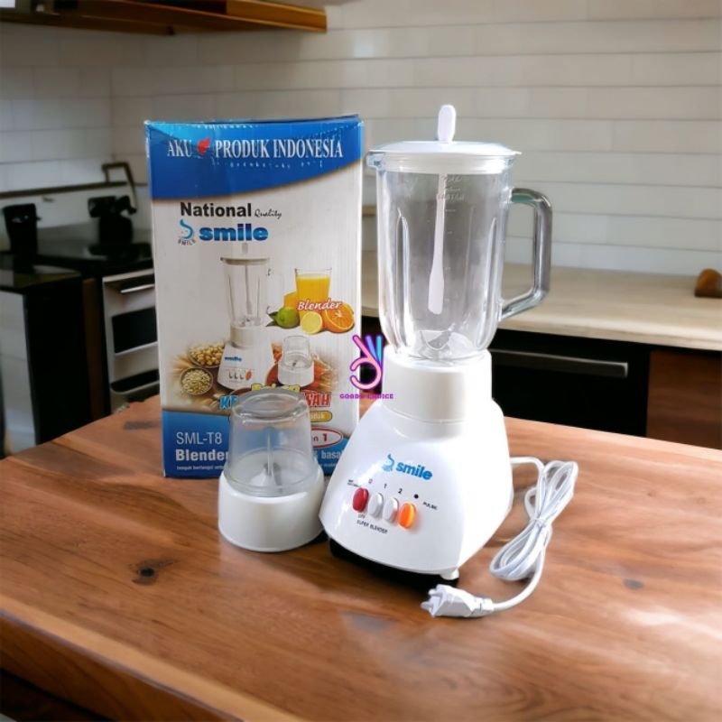 National Smile Blender 2 in 1 Gelas Kaca SML-T8 / Blender Murah Berkualitas