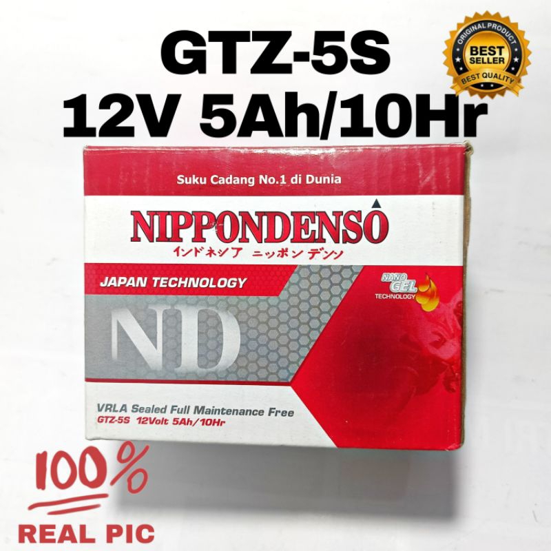 Aki motor GTZ-5S MF (SEMI) GTZ5S NIPPONDENSO Beat Vario Scoopy Mio Supra Revo battery / AKI MOTOR VI